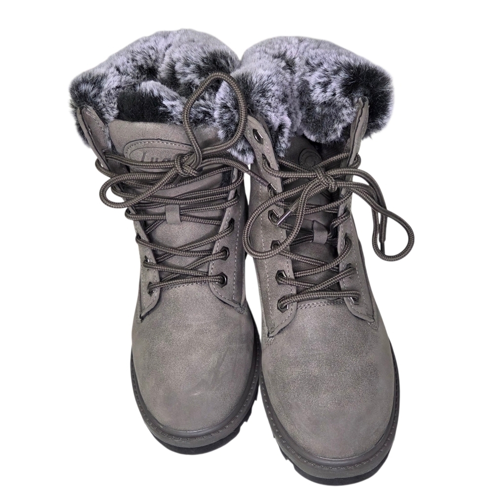 Lugz Gray Empire Hi-Fur Lace-Up Women’s Outdoor Winter Ankle Boots Size 7.5 - Picture 2 of 7